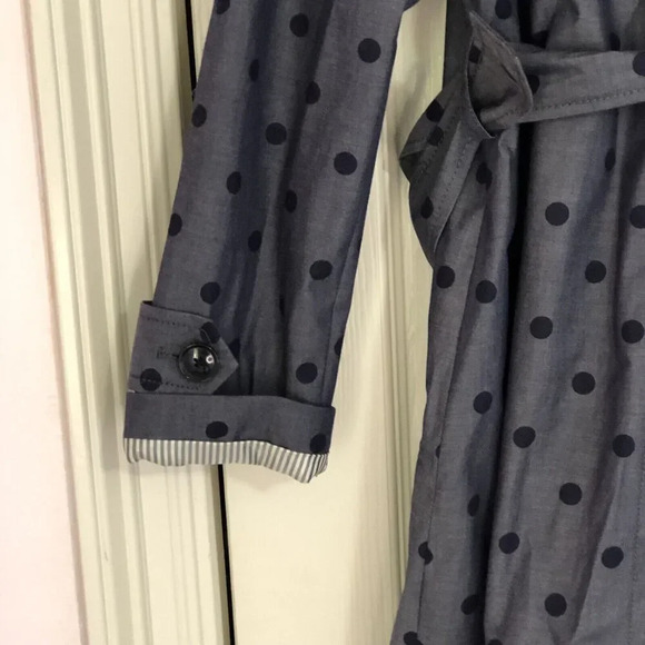 Banana Republic Woman’s Chambray Polka Dot Classic Trench Coat Small Bel… - Picture 9 of 11